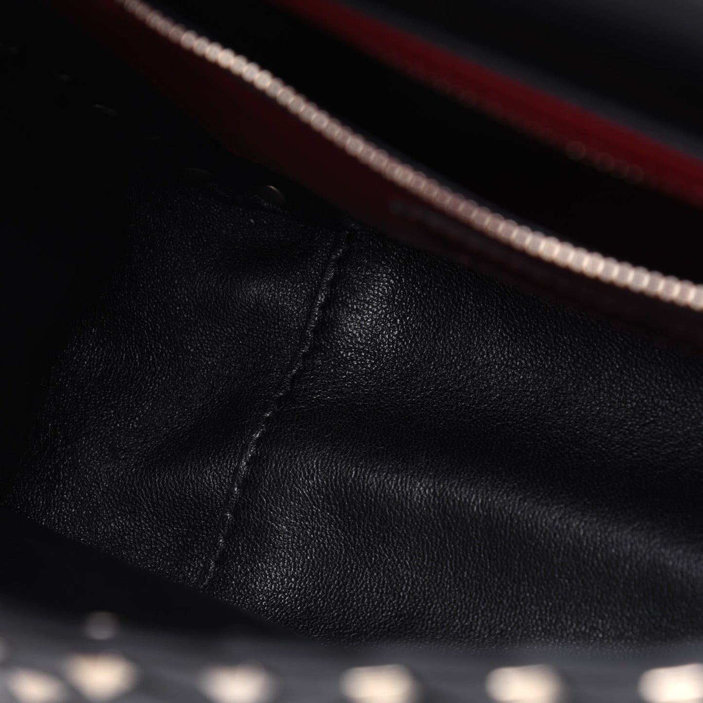 Lambskin Medium Rockstud Spike Shoulder Bag Black