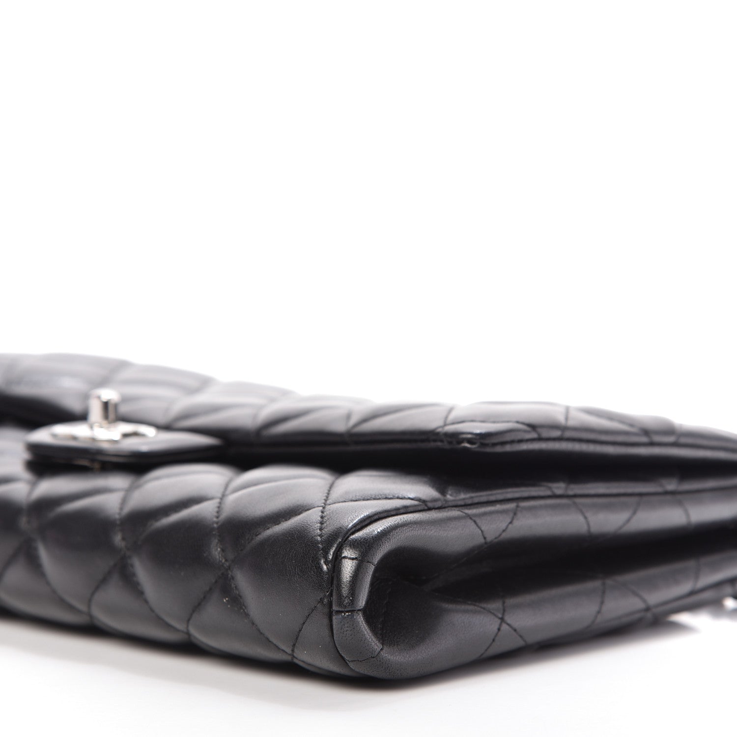 Chanel Lambskin Quilted Clutch With Chain Flap Black 7 of 10