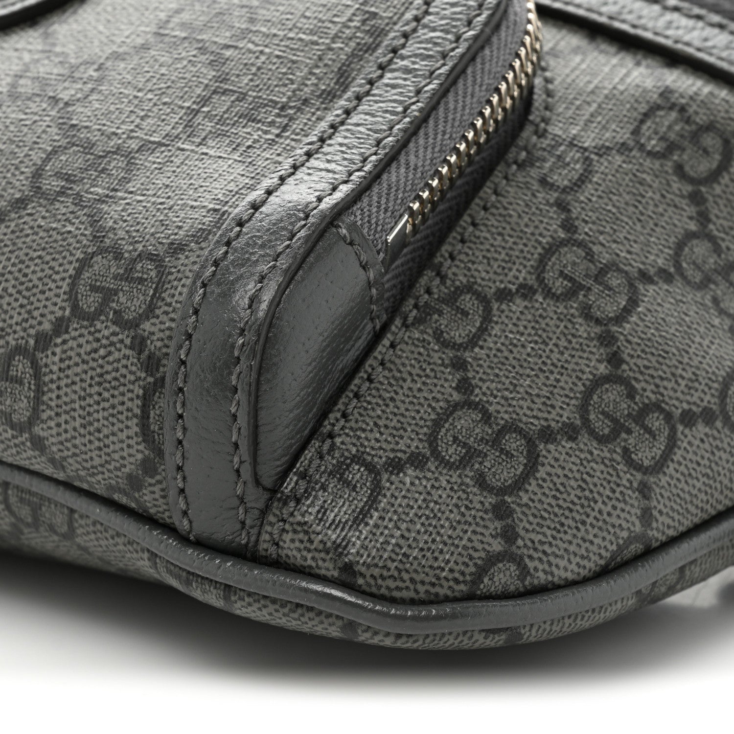Gucci GG Supreme Monogram Textured Dollar Calfskin Ophidia Belt Bag Grey Black Graphite Grey 9 of 12