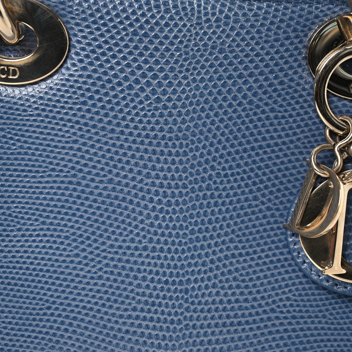 Lizard Mini Lady Dior Blue