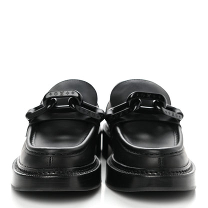 Louis Vuitton Calfskin Oversized Chain Academy Loafers 37 Black 2 of 8