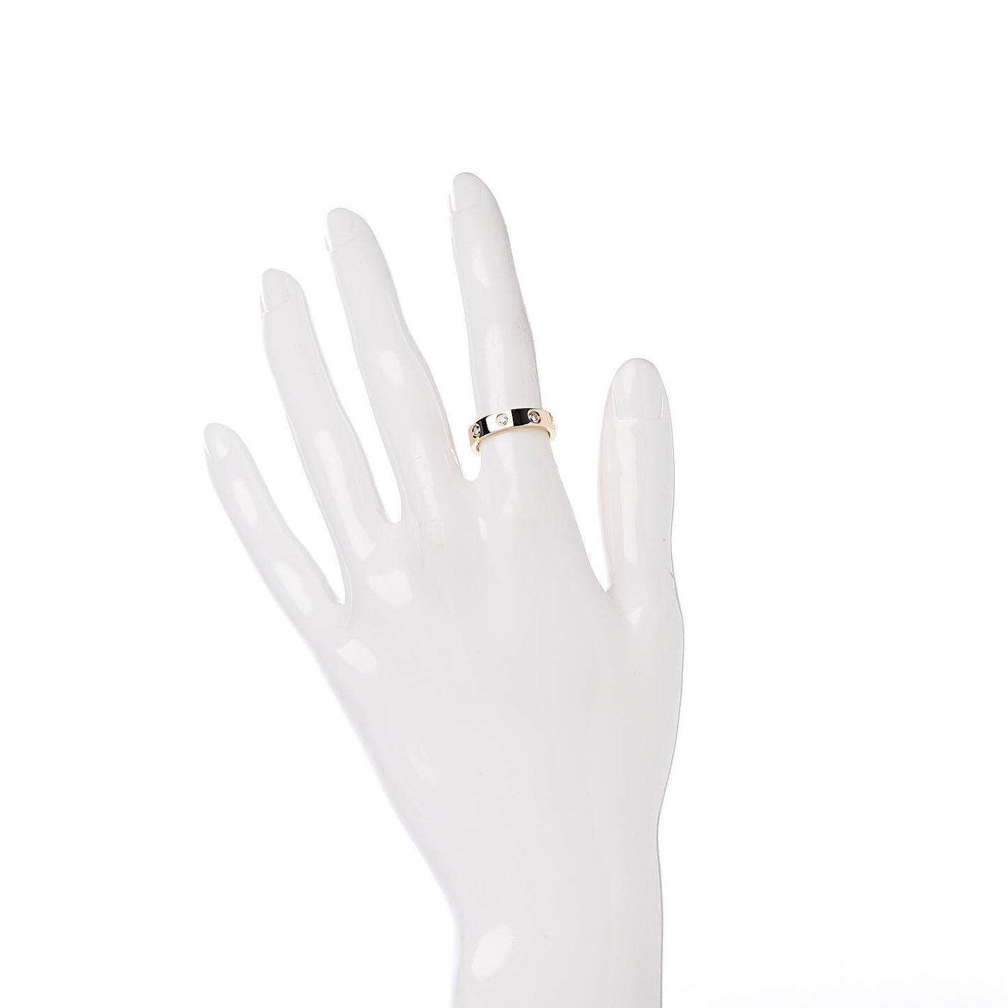 18K Pink Gold 8 Diamond 4mm LOVE Wedding Band Ring 49 4.75