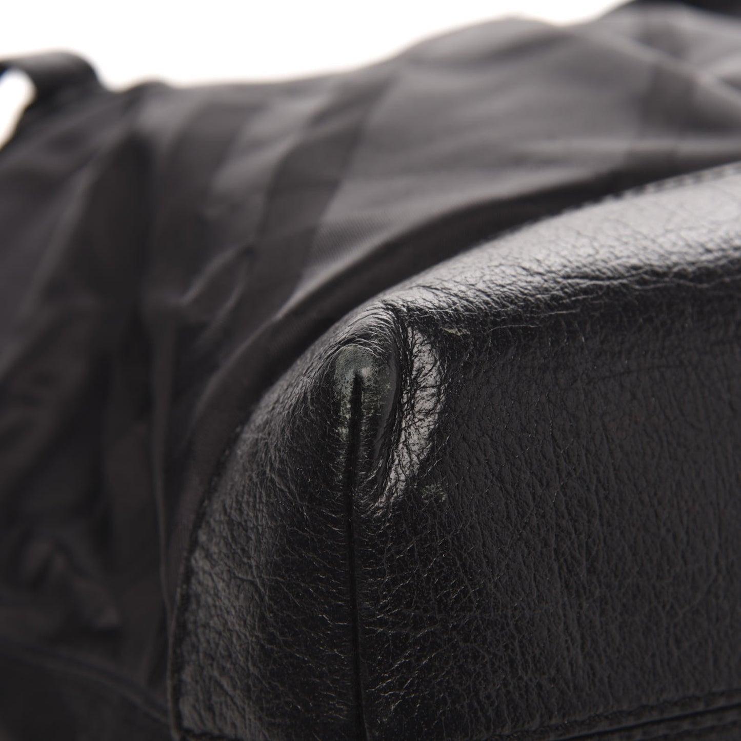 Nylon Tonal Check Torbitt Tote Black