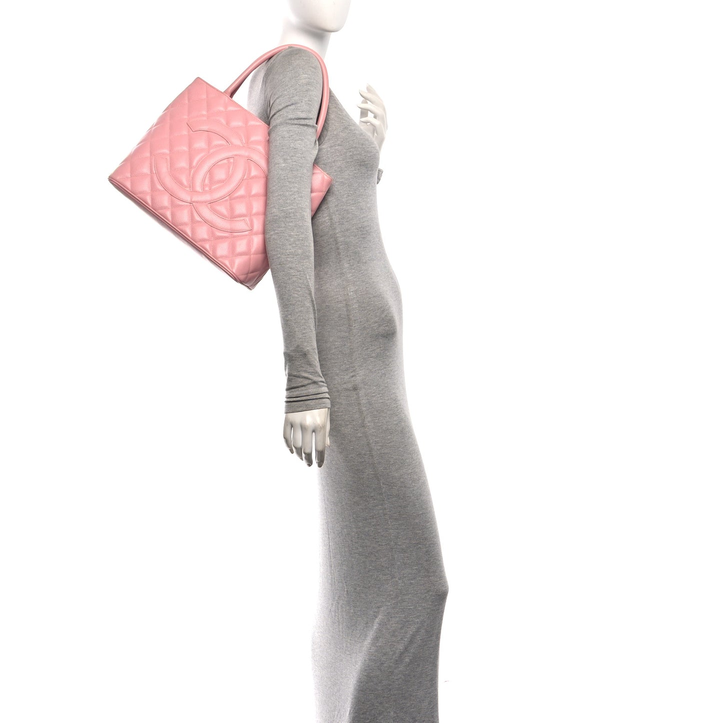 Caviar Medallion CC Tote Light Pink