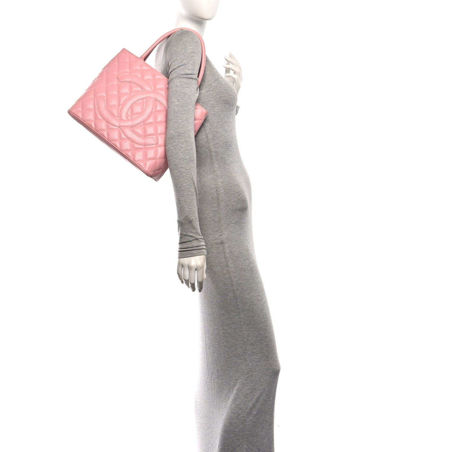 Chanel Caviar Medallion CC Tote Light Pink 2 of 10