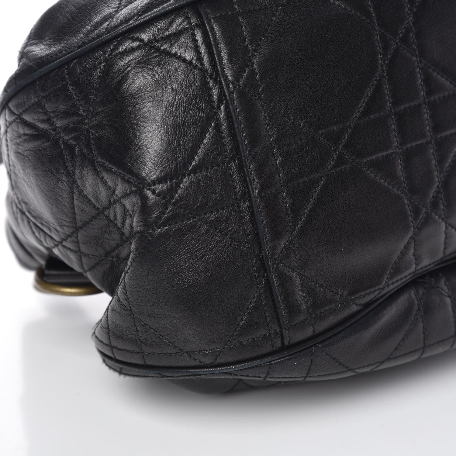 Christian Dior Lambskin Cannage Flap Shoulder Bag Black 9 of 11