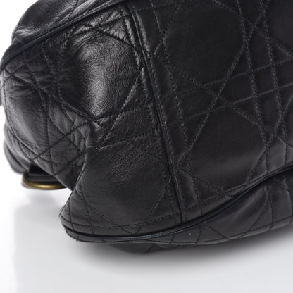 Christian Dior Lambskin Cannage Flap Shoulder Bag Black 9 of 11