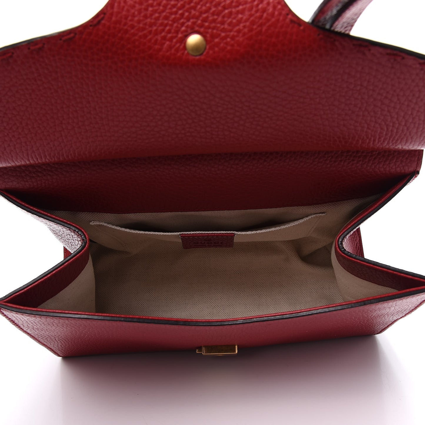 Calfskin Mini GG Marmont Top Handle Bag Vulcanic Red