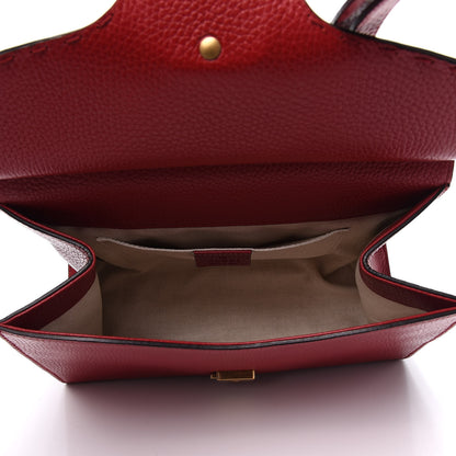 Gucci Calfskin Mini GG Marmont Top Handle Bag Vulcanic Red 5 of 11