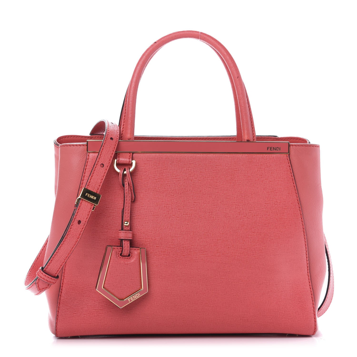 Fendi Vitello Elite Flamingo Petite 2Jours Tote Rosa Exstasy 1 of 15