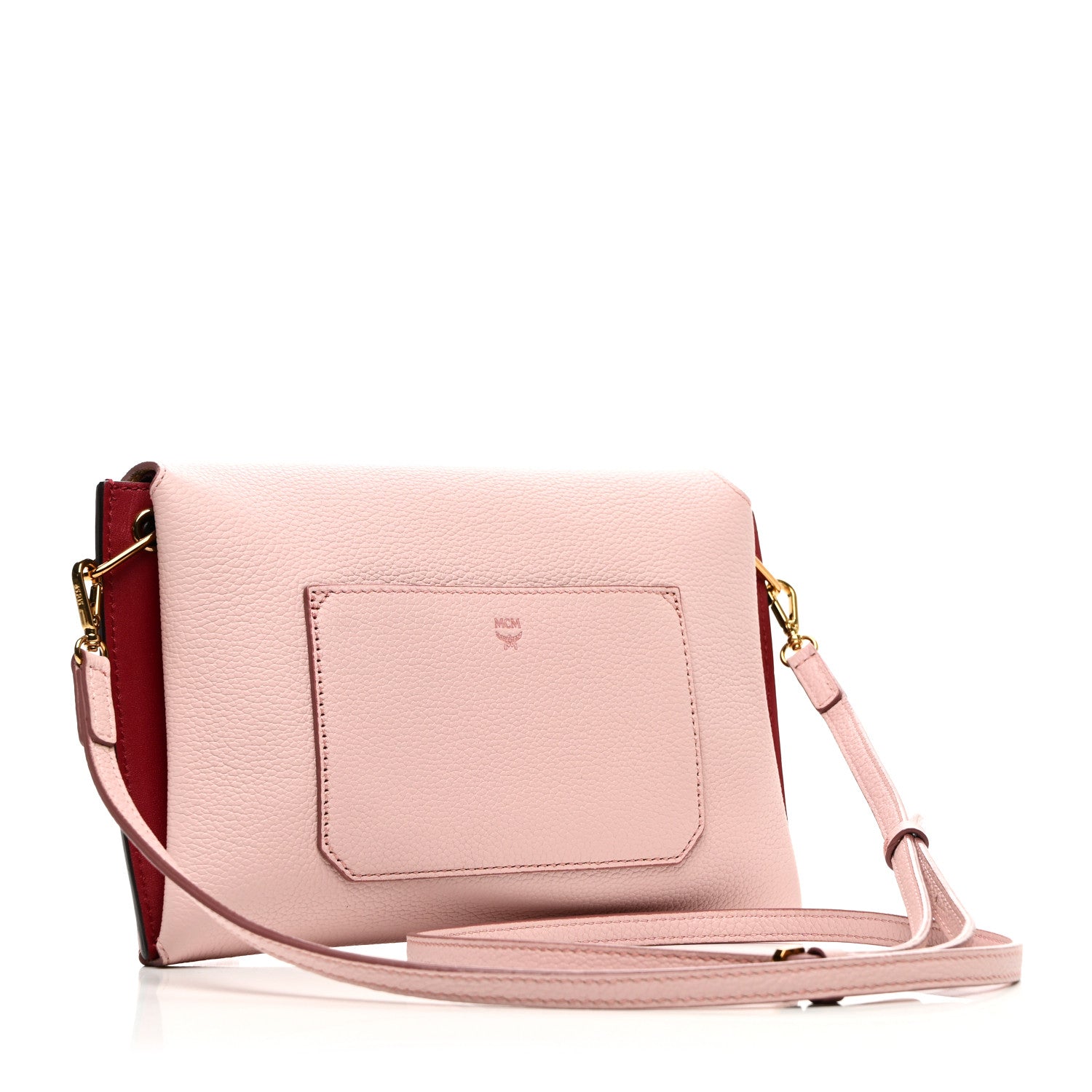 MCM Grained Calfskin Small Milla Clutch Pale Mauve 3 of 9