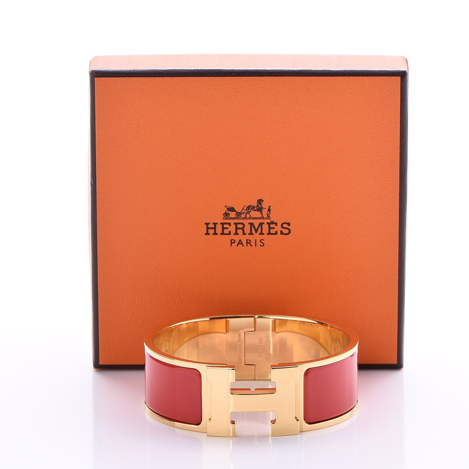 Hermes Enamel Wide Clic Clac H Bracelet PM Red 5 of 5