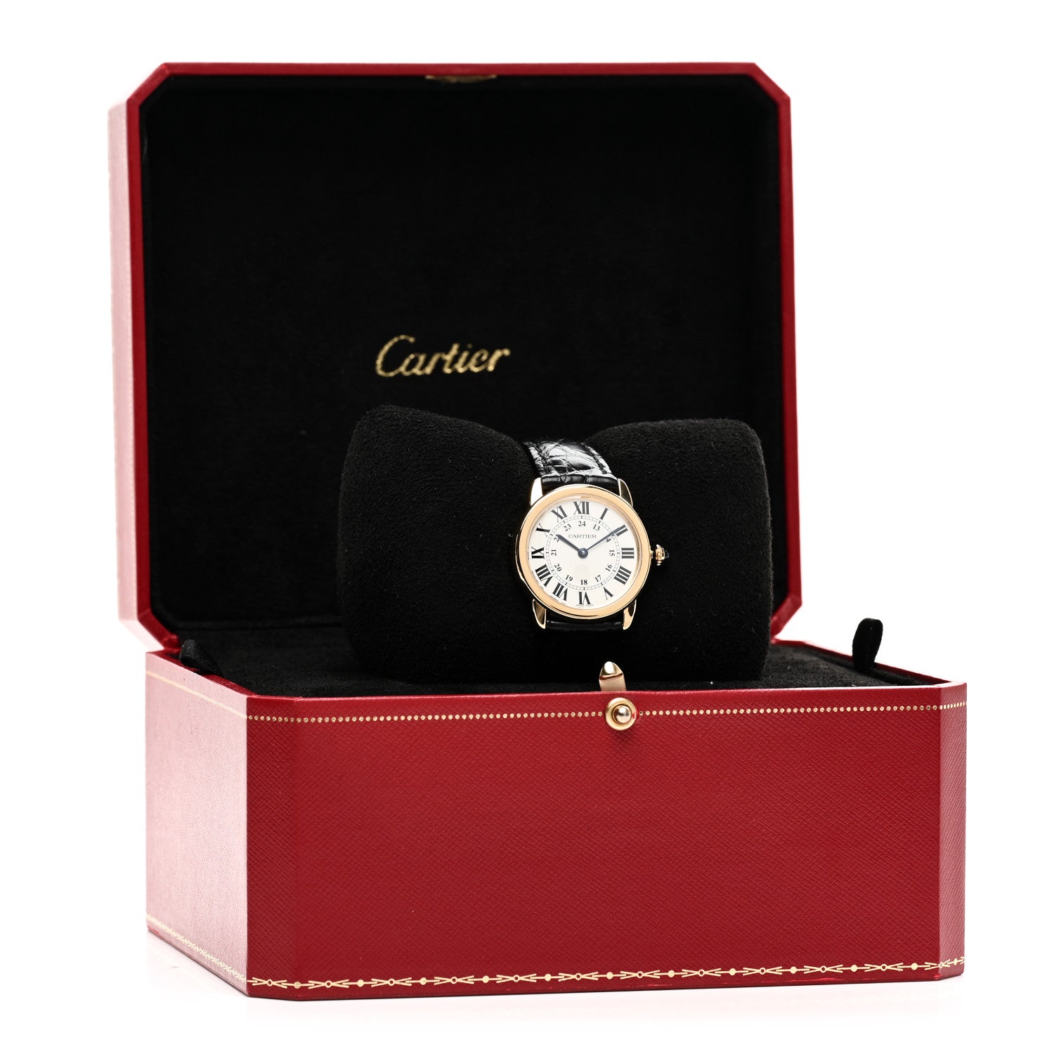 Cartier Stainless Steel 18K Yellow Gold Alligator 29mm Ronde Solo Quartz Watch 5 of 5