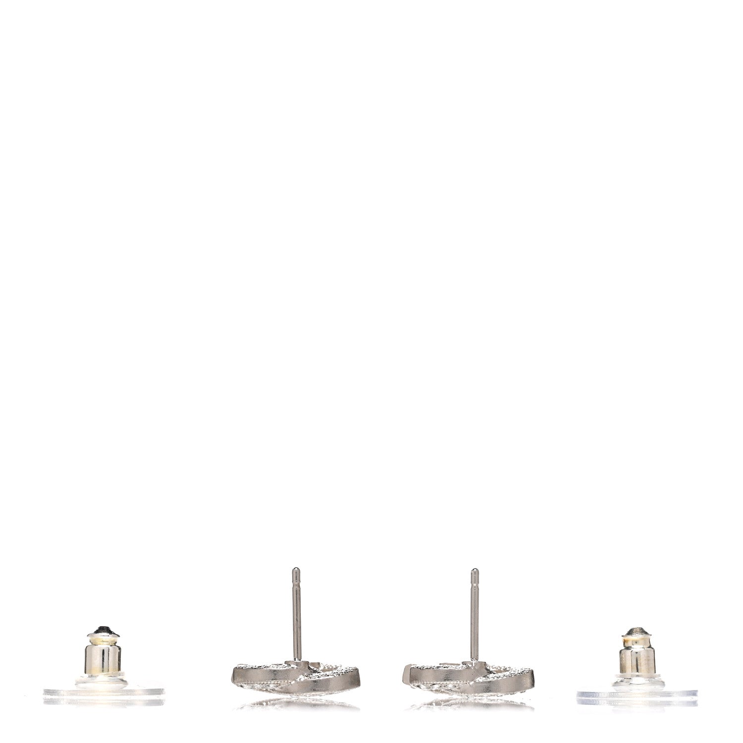Chanel Crystal CC Earrings Silver 3 of 5
