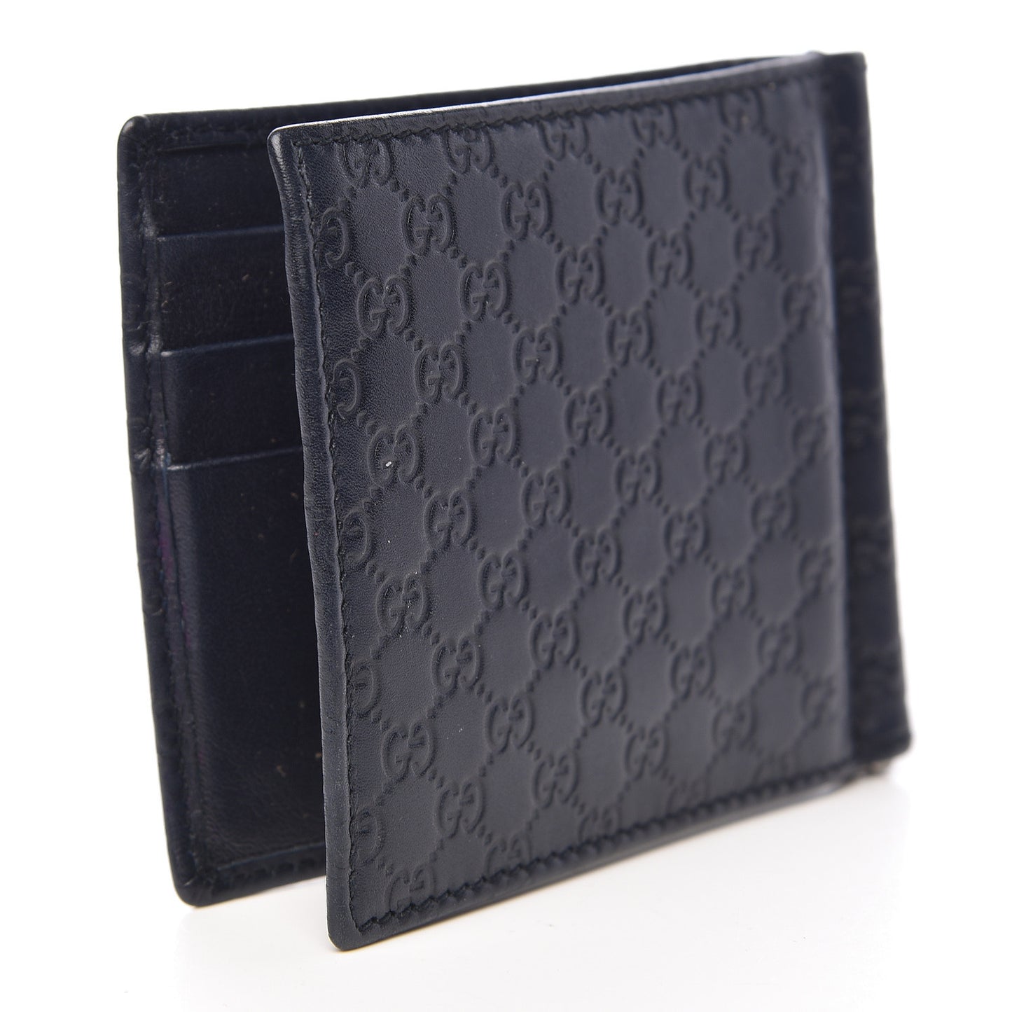 Microguccissima Bi-Fold Wallet Navy Blue