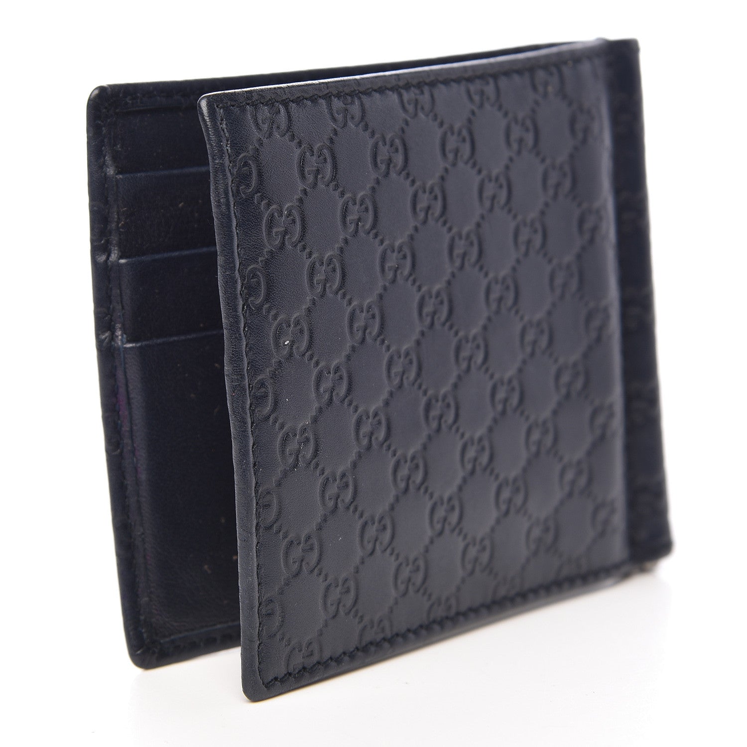 Gucci Microguccissima Bi-Fold Wallet Navy Blue 3 of 9