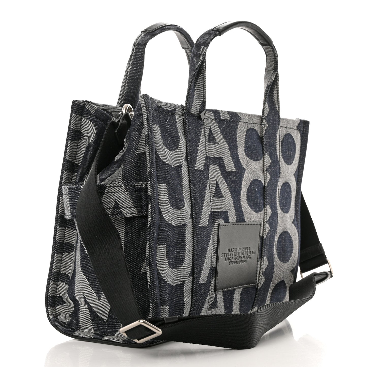 Denim Jacquard Medium The Monogram Tote Bag Denim Blue