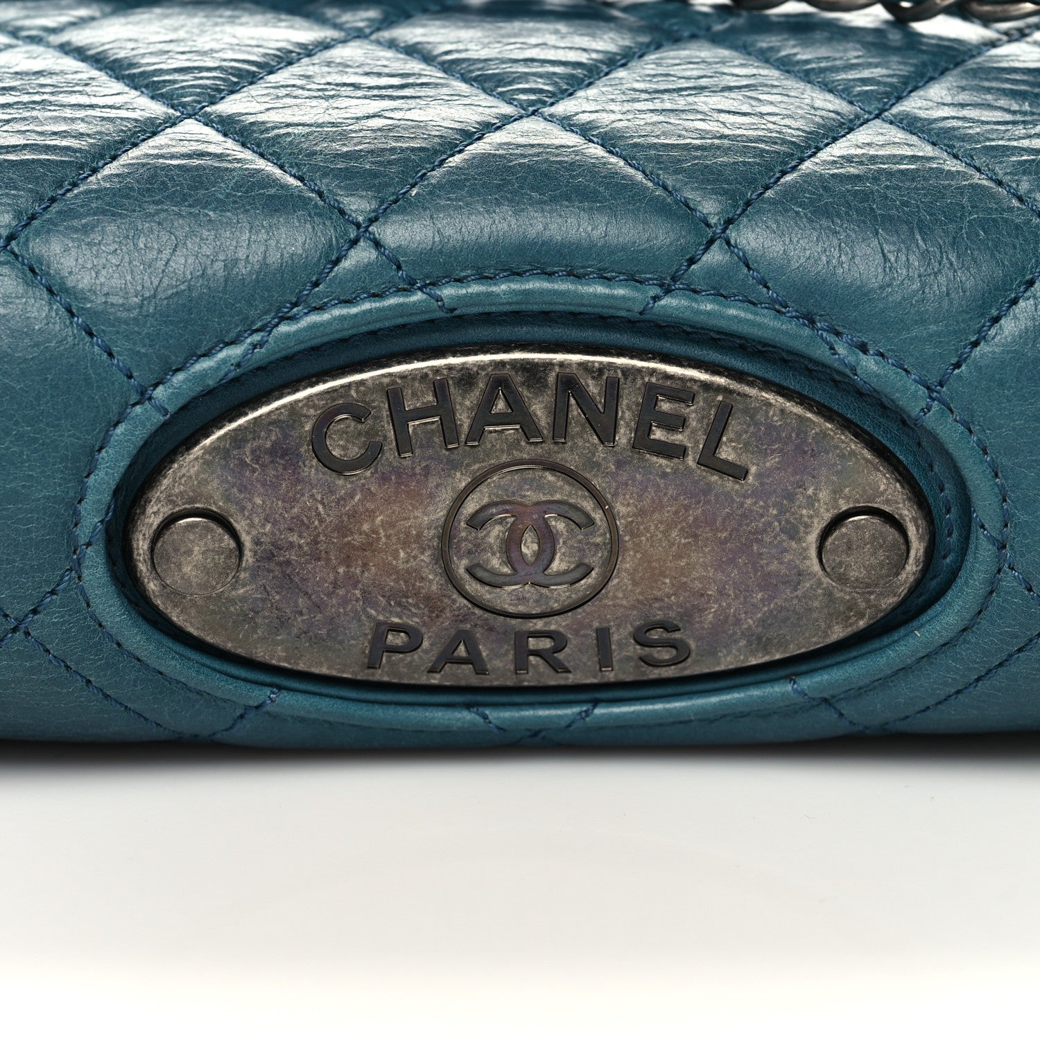 Chanel Calfskin Quilted Large Single Flap Bleu 11 of 13