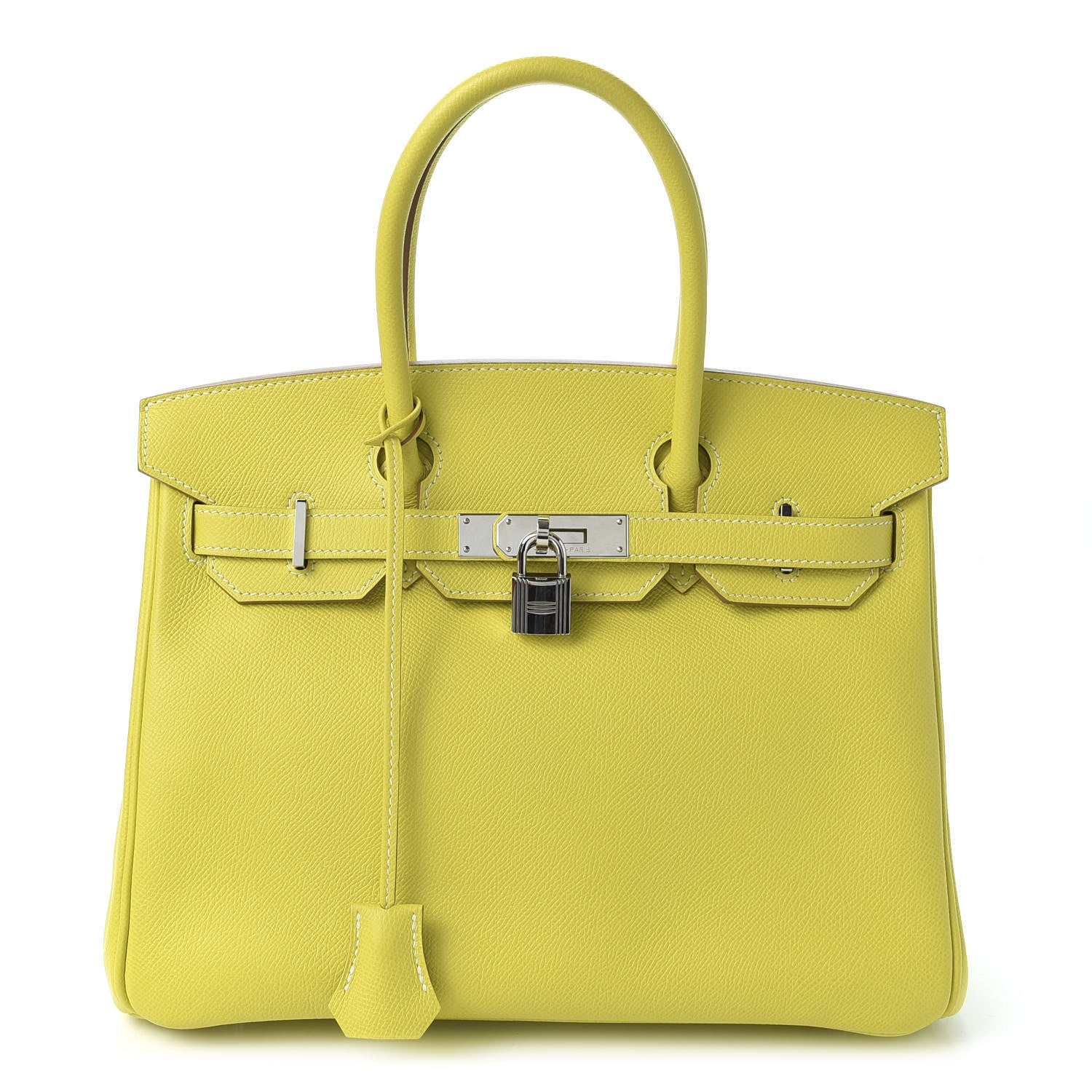 Hermes Epsom Candy Birkin 30 Lime Gris Perle 1 of 34