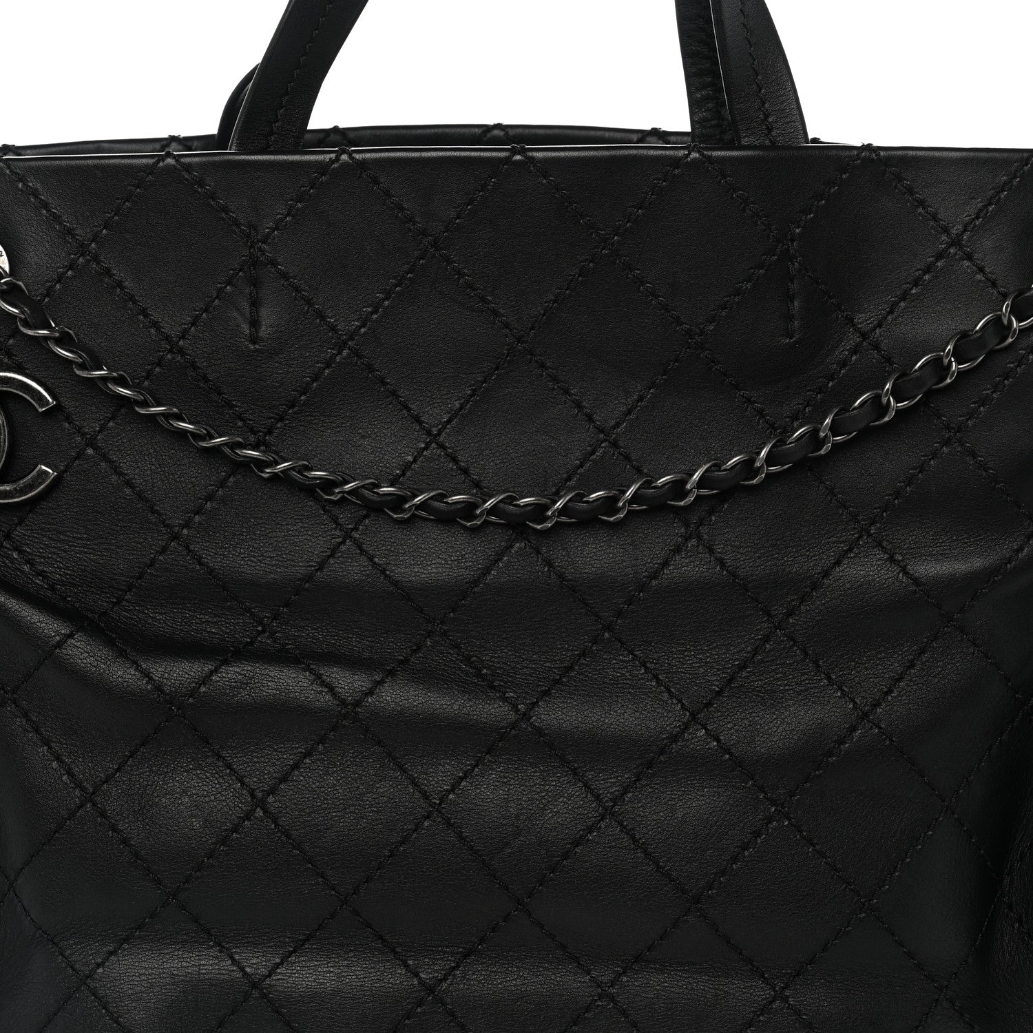 Chanel Grained Calfskin CC Pocket Tote Black 8 of 10