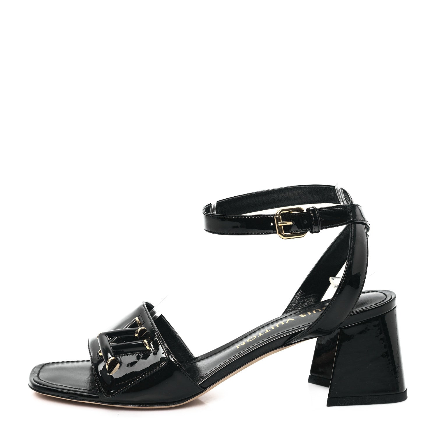 Louis Vuitton Patent Calfskin Shake Sandals 38 Black 1 of 8