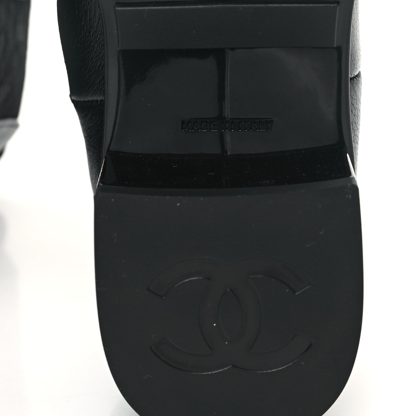Calfskin Patent Cap Toe CC Short Boots 37 Black