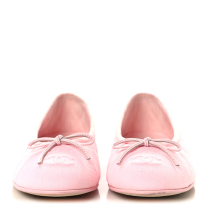 Chanel Denim CC Cap Toe Ballerina Flats 39.5 Pink 3 of 10