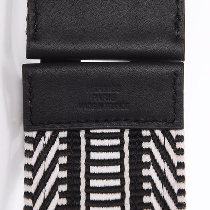 Hermes Toile Sombrero 50mm Cavale Belt 80 Noir Ecru 5 of 5