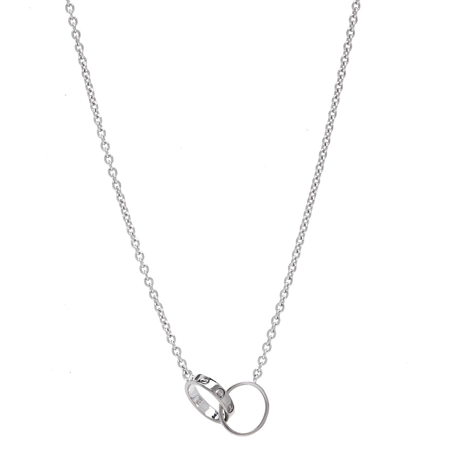Cartier 18K White Gold Interlocking LOVE Necklace 1 of 4