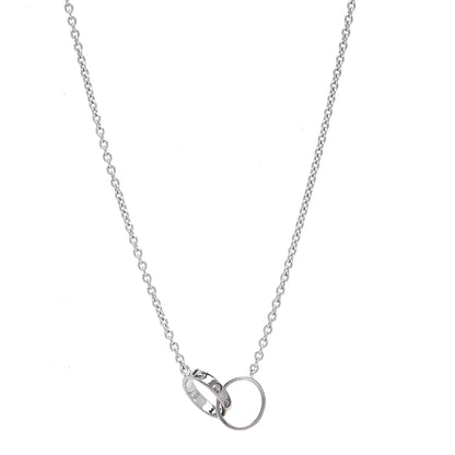 Cartier 18K White Gold Interlocking LOVE Necklace 1 of 4