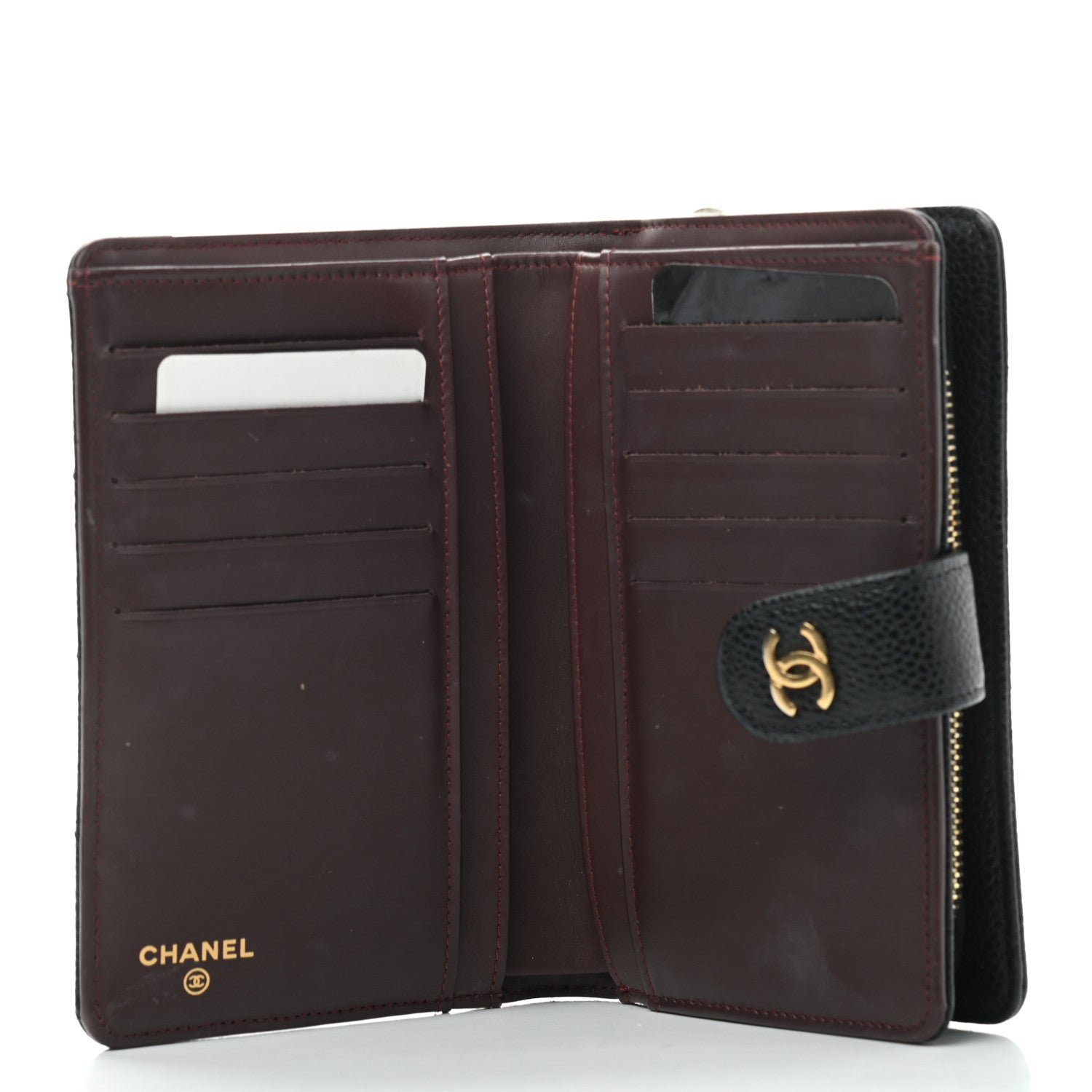 Chanel Caviar Quilted Zipped Pocket Wallet Black 5 of 10