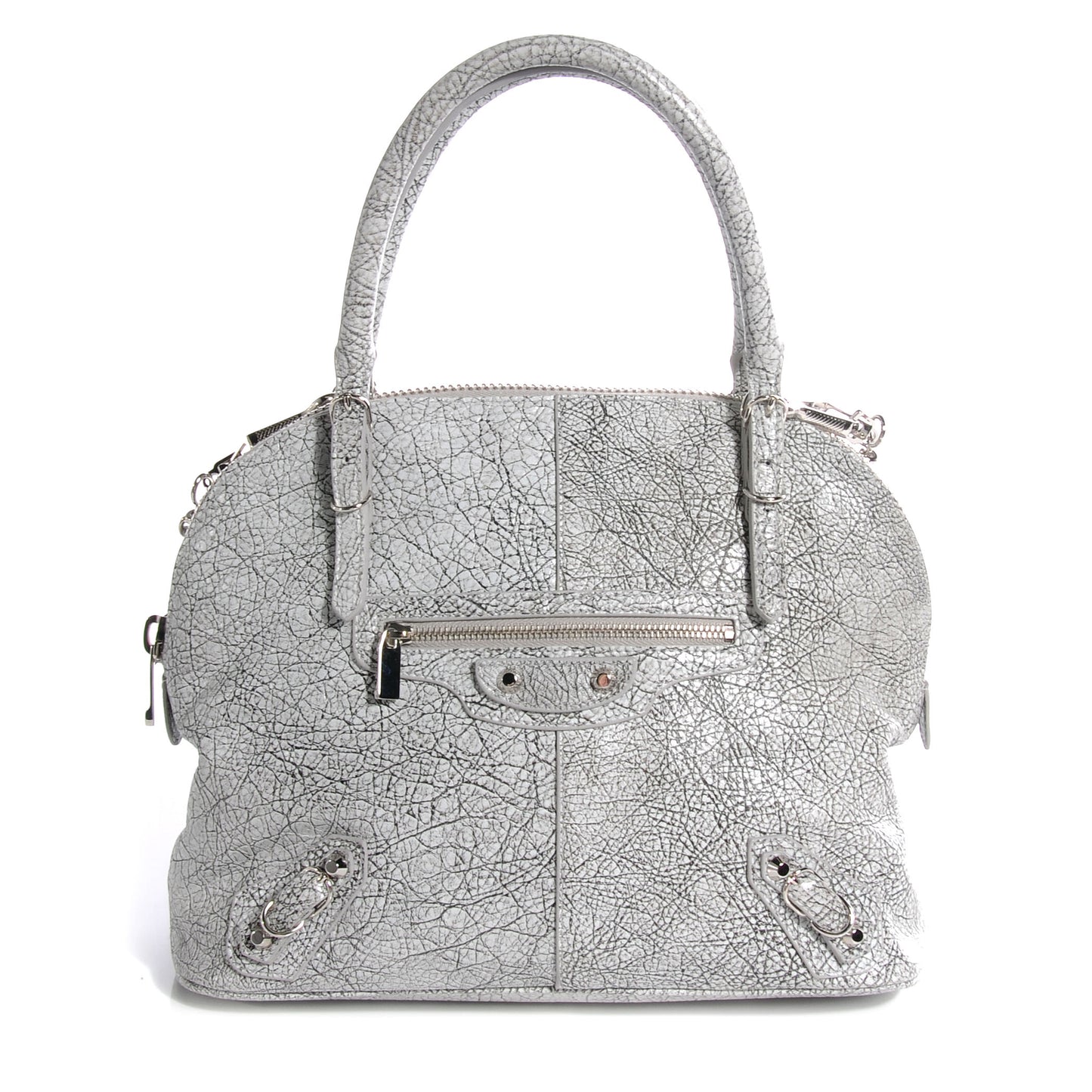 Marbled Agneau Papier Mini Bowling Bag Grey