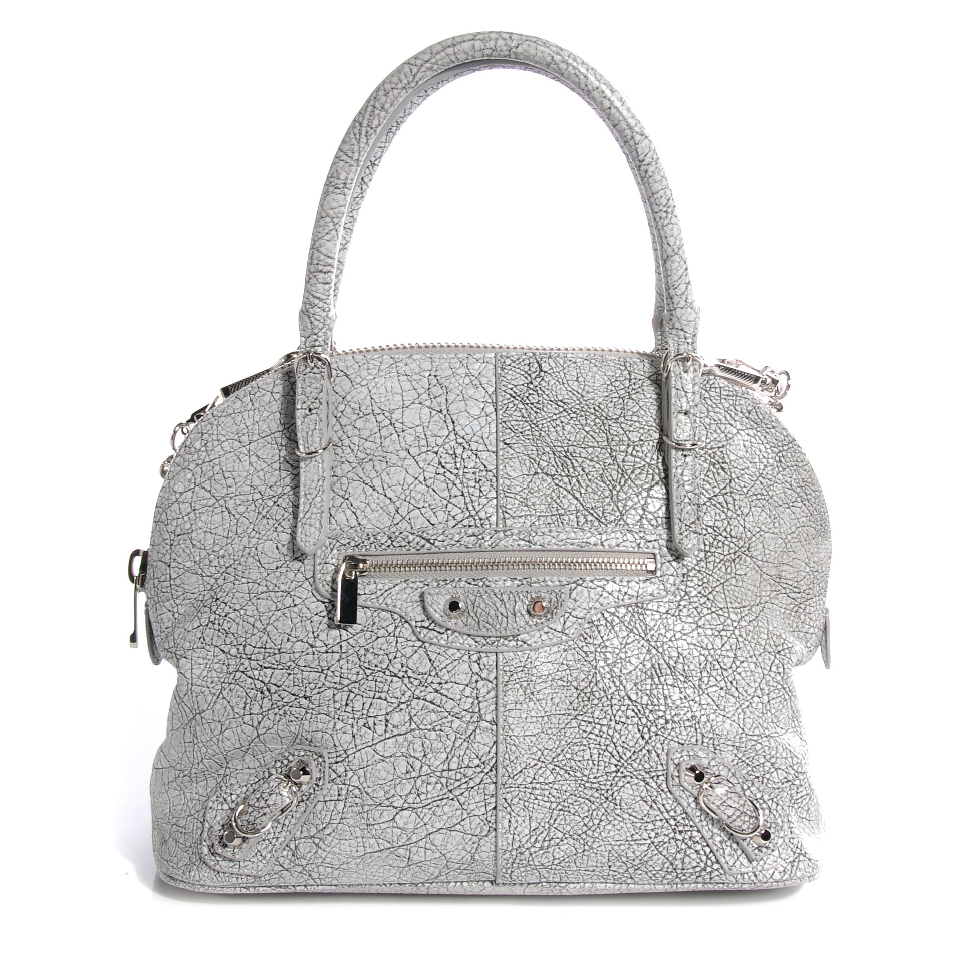 Balenciaga Marbled Agneau Papier Mini Bowling Bag Grey 1 of 7