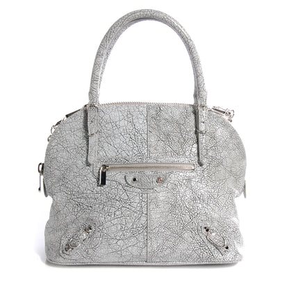 Balenciaga Marbled Agneau Papier Mini Bowling Bag Grey 1 of 7