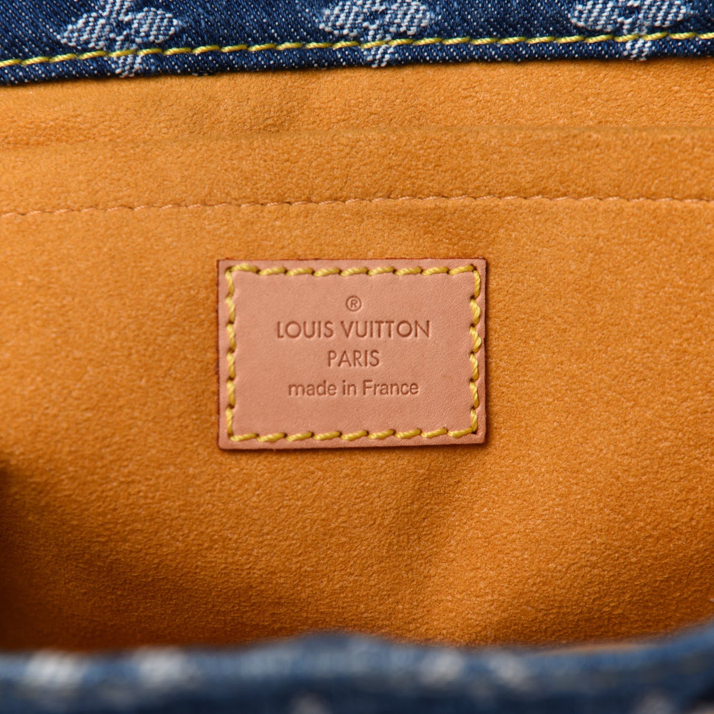 Monogram Denim Sac Plat Blue