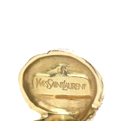 Saint Laurent Glass Cabochon Arty Ovale Ring 6 Gold Lapis 5 of 7