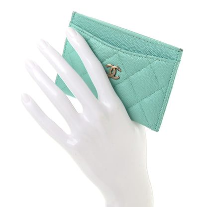 Chanel Caviar Quilted Card Holder Light Green 2 of 8