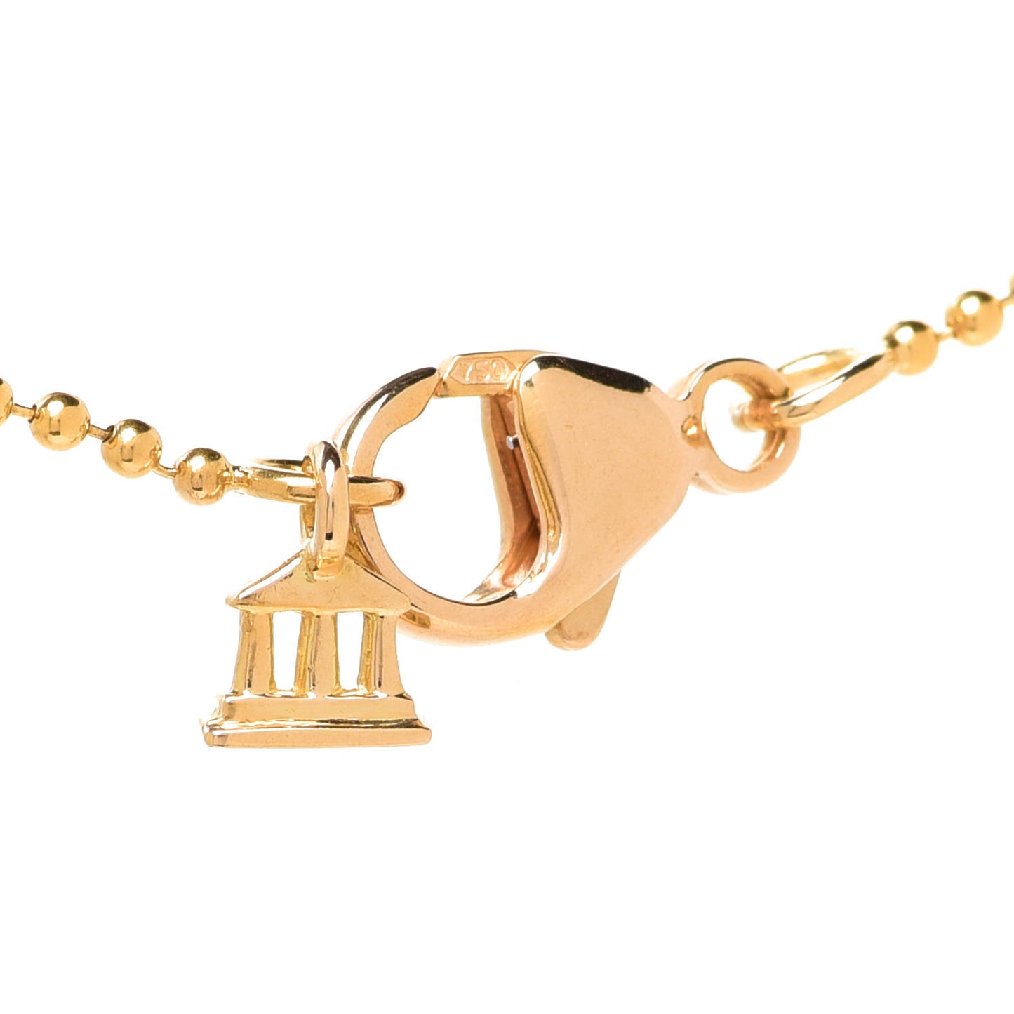 18K Yellow Gold Diamond Rock Crystal Moonstone Signature Charm Necklace