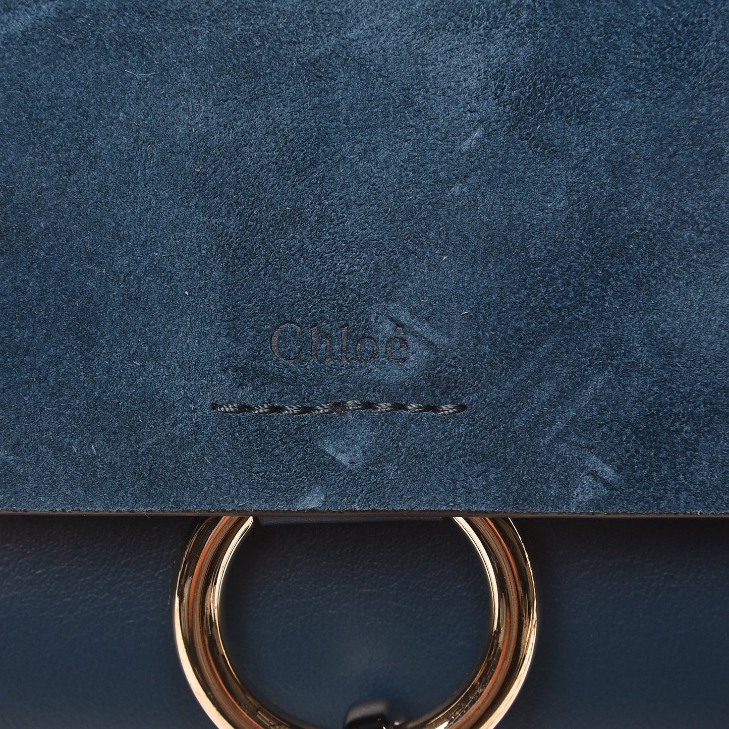 Suede Calfskin Mini Faye Shoulder Bag Majolica Blue