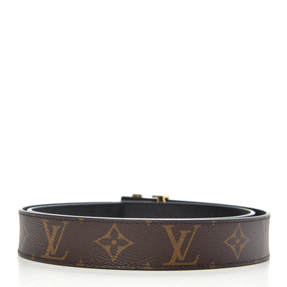 Louis Vuitton Calfskin Monogram 30mm LV Initiales Reversible Belt 85 34 Black 2 of 4
