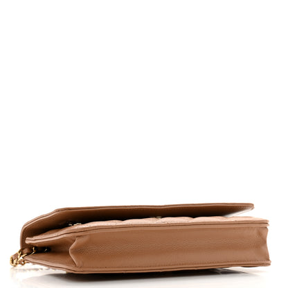 Chanel Caviar Quilted Wallet on Chain WOC Dark Beige 4 of 13