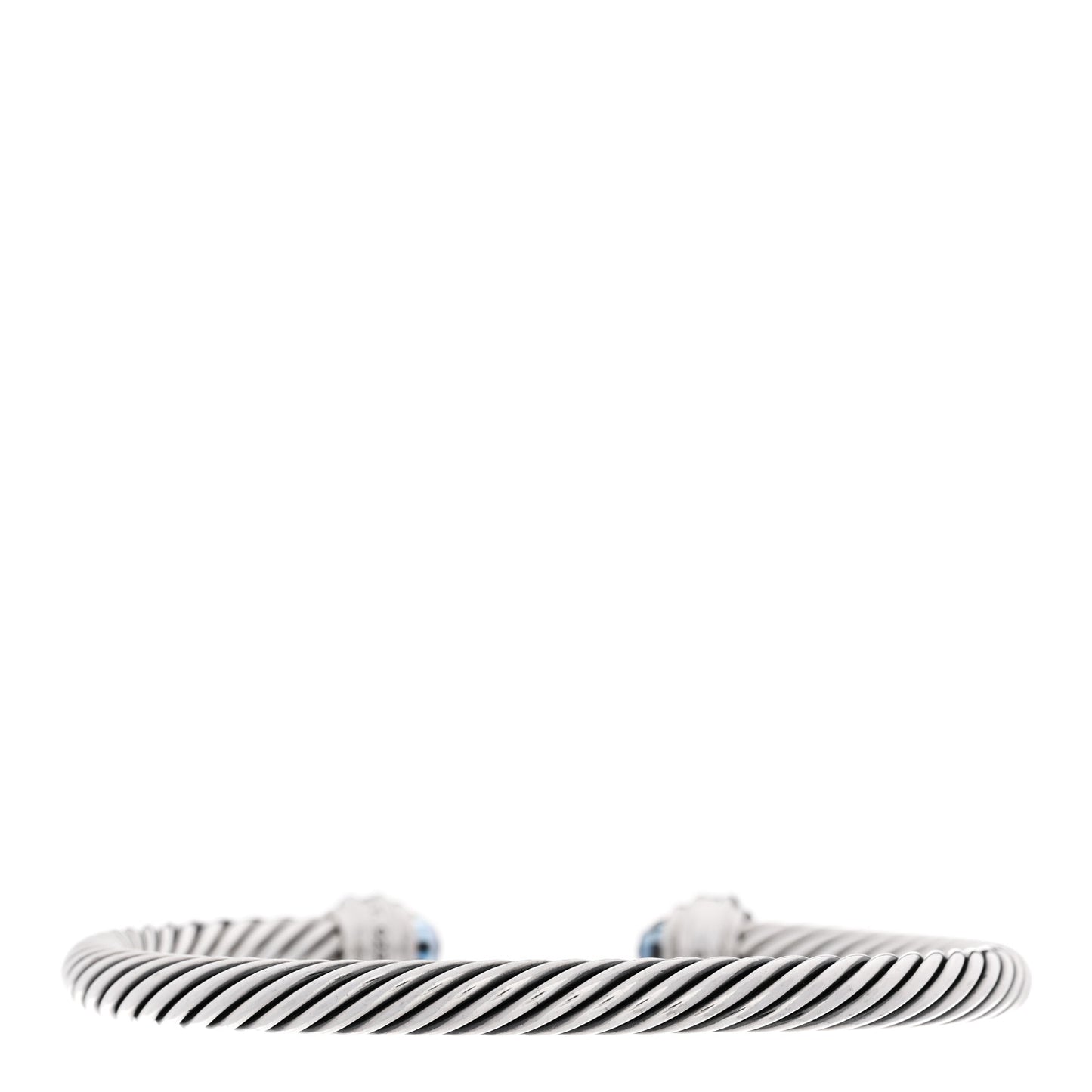 Sterling Silver Diamond Hampton Blue Topaz 5mm Cable Classics Bracelet