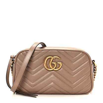 Gucci Calfskin Matelasse Small GG Marmont Chain Shoulder Bag Porcelain Rose 1 of 12