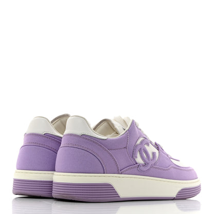 Chanel Cotton Sneakers 38 Purple White 4 of 10