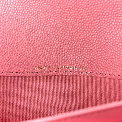Chanel Caviar Quilted Large Gusset Flap Wallet Pink 7 of 11