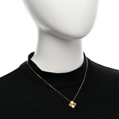 Van Cleef & Arpels 18K Yellow Gold Guilloche Vintage Alhambra Pendant Necklace 2 of 5