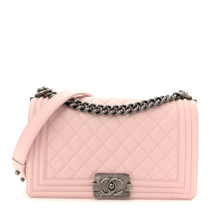 Chanel Calfskin Quilted Medium Boy Flap Light Pink 1 of 13