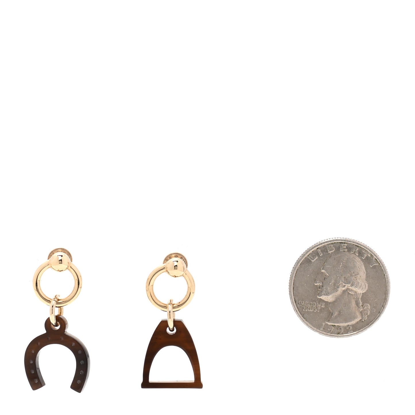 Permabrass Buffalo Horn Amulettes Equestre Earrings Black