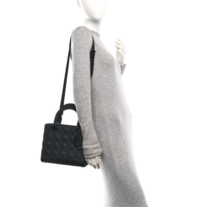 Christian Dior Ultra Matte Calfskin Cannage Medium Lady Dior Black 2 of 10