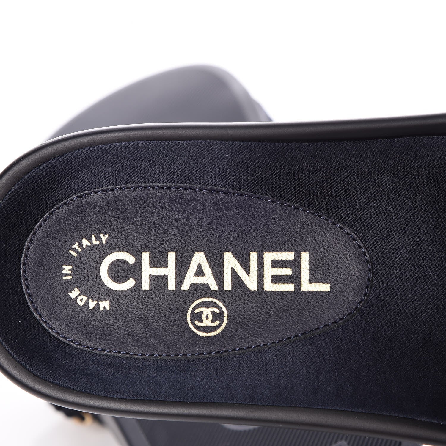 Chanel Nylon Chain Flat Sandals 37 Marine 7 of 9